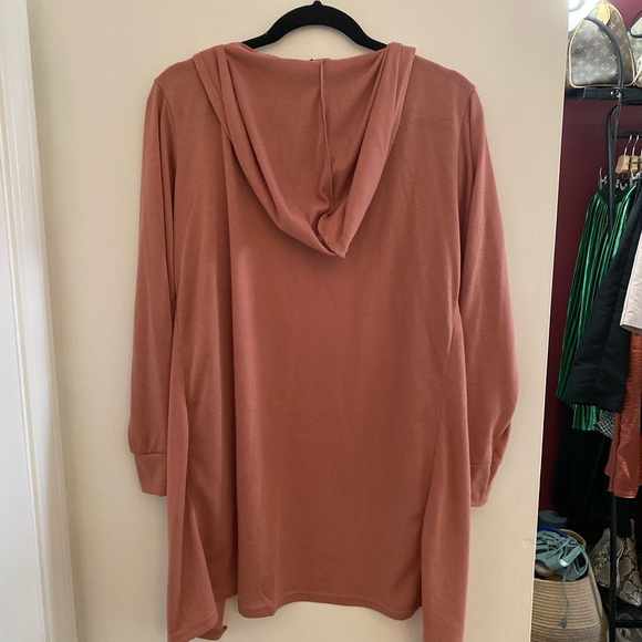 Long Hooded Lounge Cardigan Hoodie - Picture 4 of 5